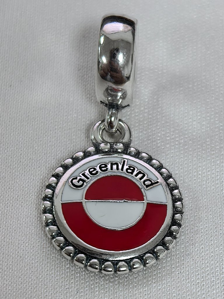 Pandora Greenland Flag Exclusive Charm Pendant, S925 Silver Jewelry